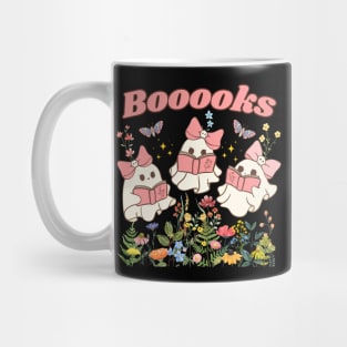 Cute Wildflower Ghosts Reading Books Mug